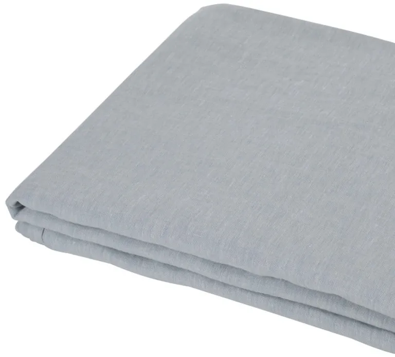 Blue Linen Twin Flat Sheet Photo 5