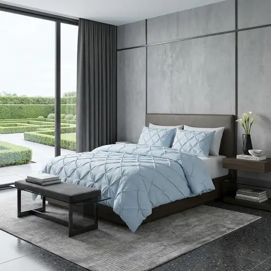 Blue King Microfiber Washable Microfiber Down Alternative Comforter Photo 1