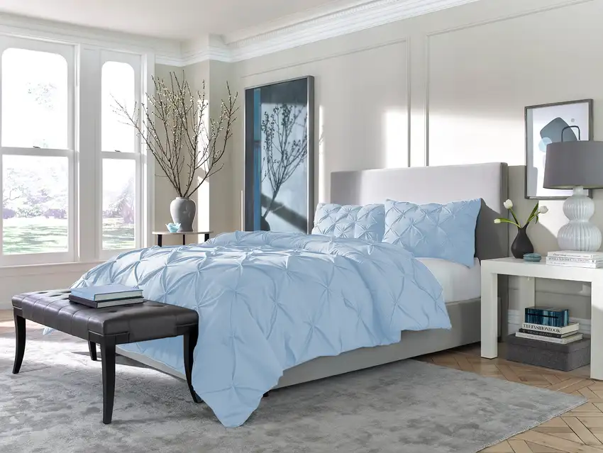 Blue  Microfiber Washable Microfiber Down Alternative Comforter Photo 7