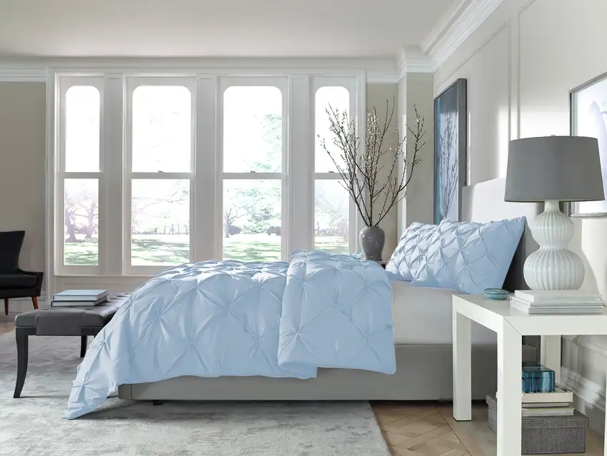 Blue  Microfiber Washable Microfiber Down Alternative Comforter Photo 8