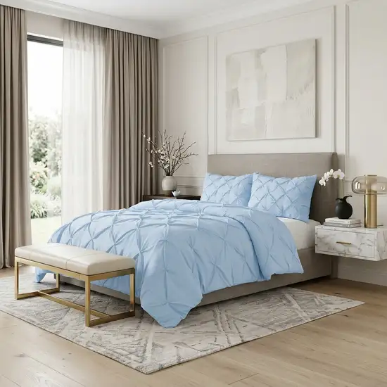 Blue Twin Microfiber Washable Microfiber Down Alternative Comforter Photo 1