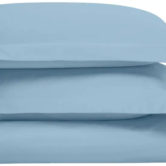 Blue Queen Cotton Blend Washable Duvet Cover Set Photo 1