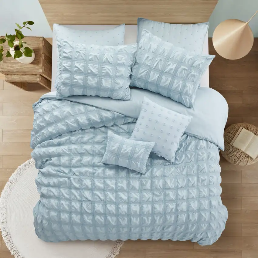 Blue Queen PolYester 180 Thread Count Washable Duvet Cover Set Photo 6