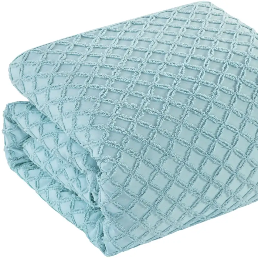 Blue Queen Polyester 180 Thread Count Washable Duvet Cover Set Photo 6