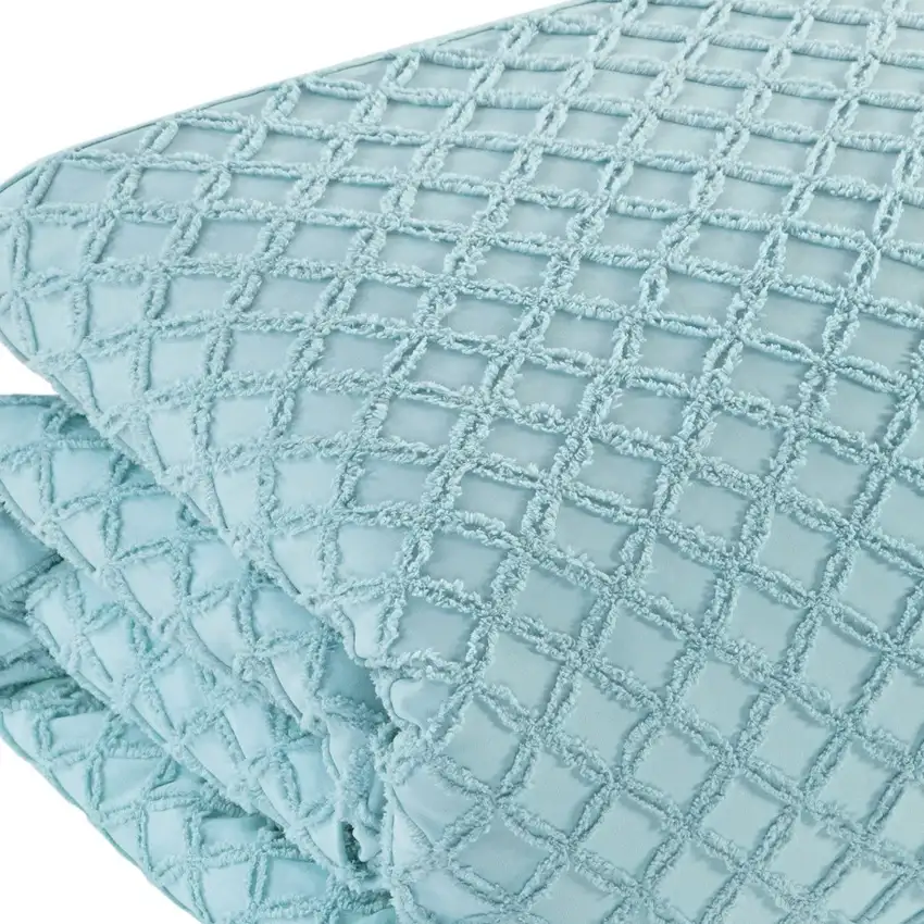 Blue Queen Polyester 180 Thread Count Washable Duvet Cover Set Photo 5