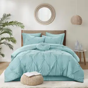Photo of Blue Queen Polyester 140 Thread Count Washable Down Comforter Set
