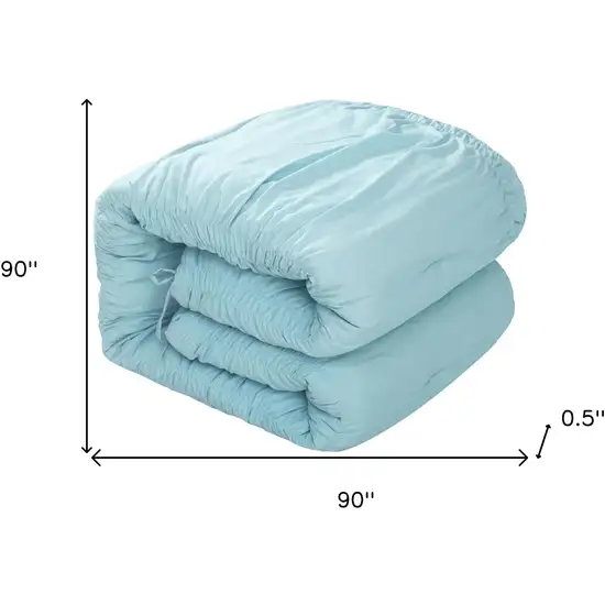 Blue Queen Polyester 180 Thread Count Washable Down Comforter Set Photo 9