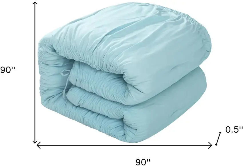 Blue Queen Polyester 180 Thread Count Washable Down Comforter Set Photo 9