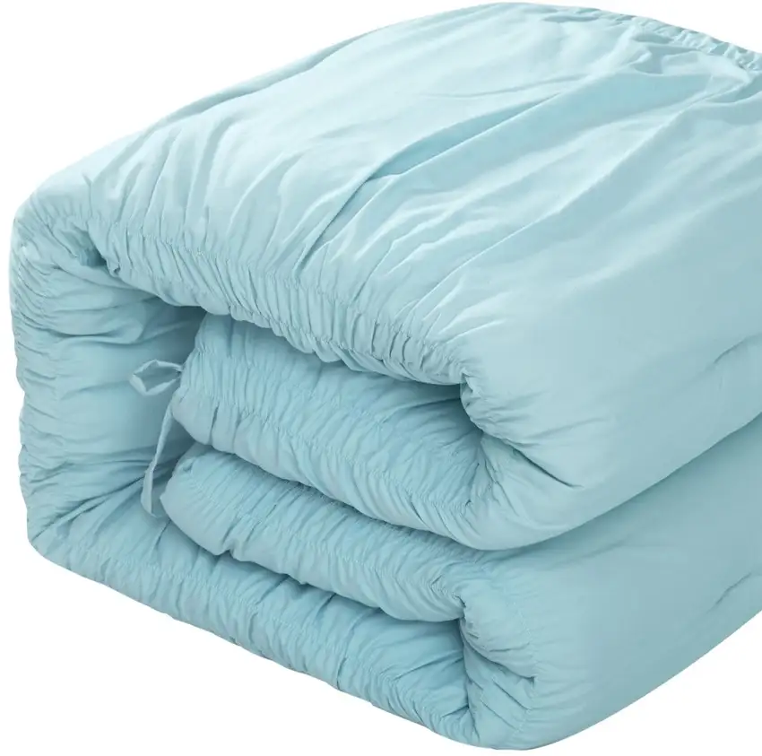 Blue Queen Polyester 180 Thread Count Washable Down Comforter Set Photo 6