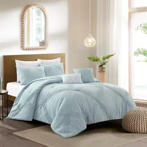 Photo of Blue Queen Polyester 180 Thread Count Washable Down Comforter Set