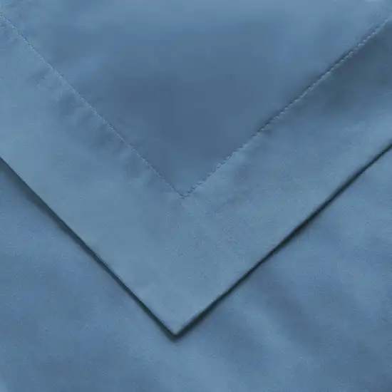 Blue Twin Cotton Blend Washable Duvet Cover Set With Sham Photo 7