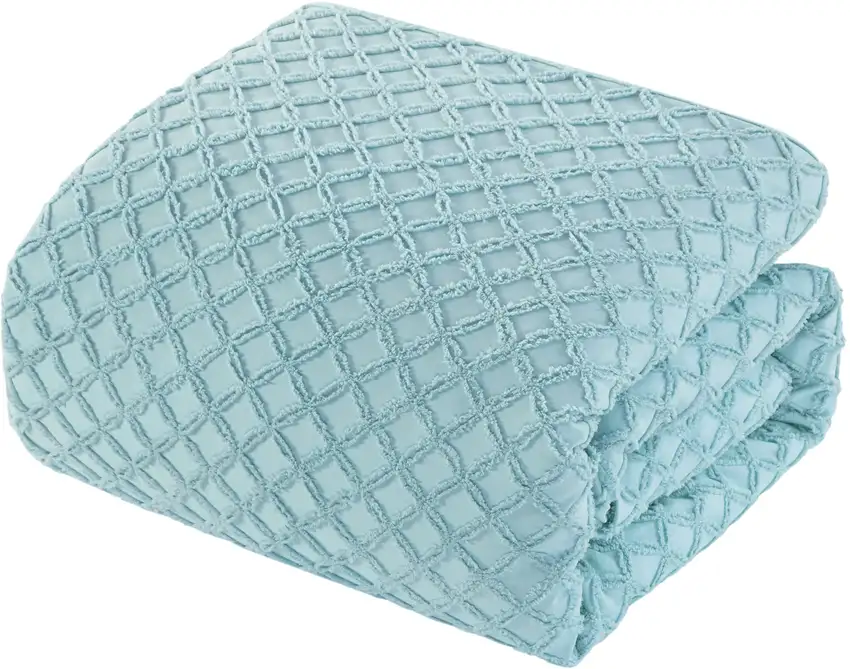 Blue Twin Polyester 180 Thread Count Washable Duvet Cover Set Photo 6