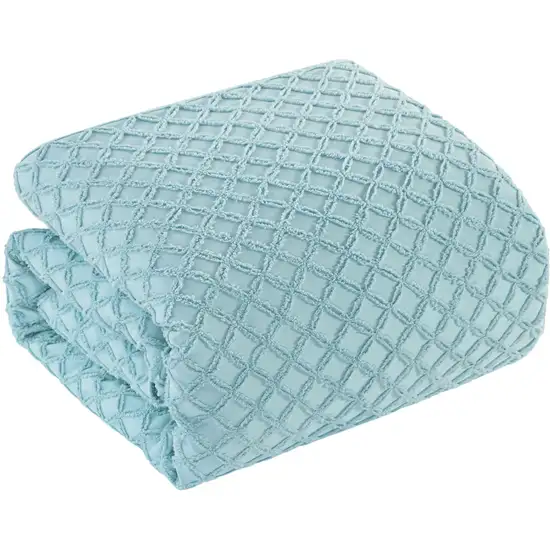 Blue Twin Polyester 180 Thread Count Washable Duvet Cover Set Photo 3