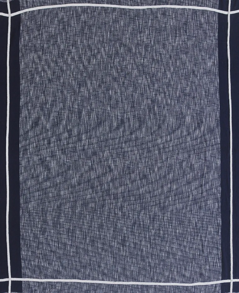 Blue Woven Cotton Geometric Throw Photo 4