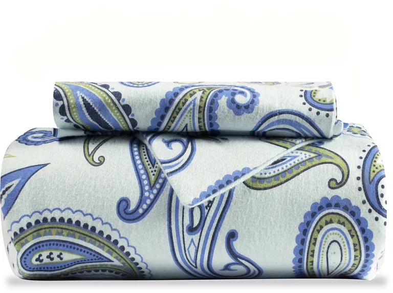 Blue and Green Cotton Blend 0 Thread Count Washable Duvet Cover Set Photo 5