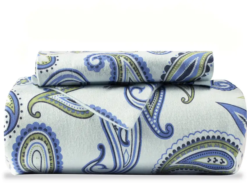 Blue and Green  Cotton Blend 0 Thread Count Washable Duvet Cover Set Photo 3