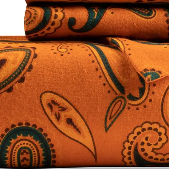 Blue and Orange Queen Cotton Blend 0 Thread Count Washable Duvet Cover Set Photo 2