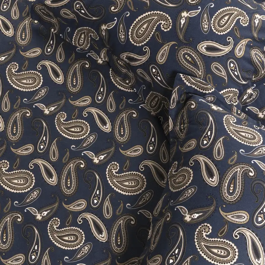 Blue and White King Cotton Blend 0 Thread Count Washable Duvet Cover Set Photo 7