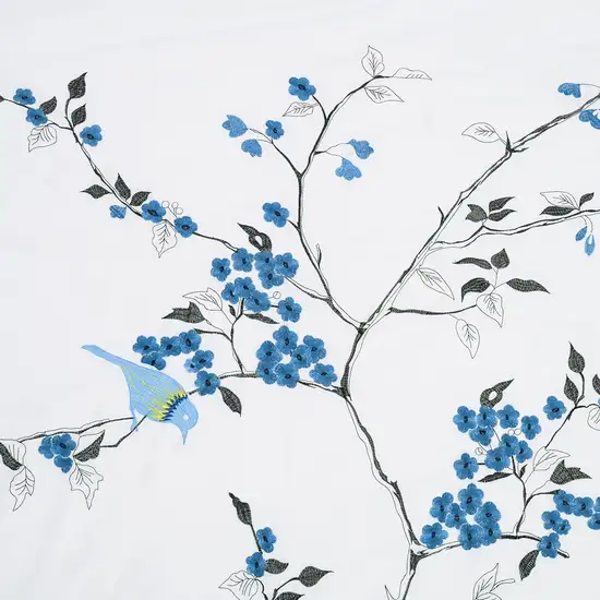 Blue and White King 100% Cotton 200 Thread Count Washable Duvet Cover Set Photo 4