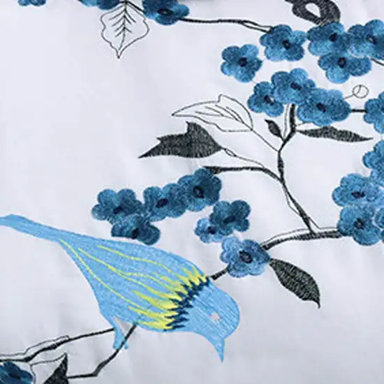 Blue and White Queen 100% Cotton 200 Thread Count Washable Duvet Cover Set Photo 2