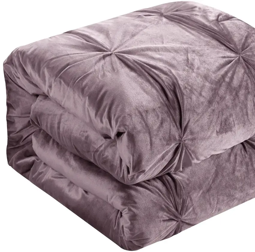 Blush King Polyester 130 Thread Count Washable Down Comforter Set Photo 6