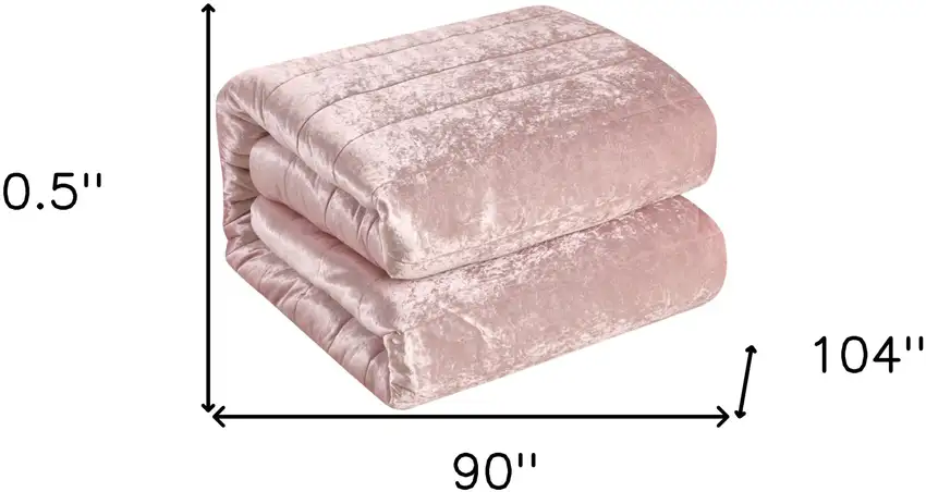 Blush King Polyester 180 Thread Count Washable Down Comforter Set Photo 7