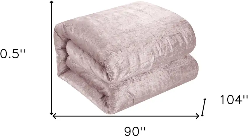Blush King Polyester 180 Thread Count Washable Down Comforter Set Photo 6