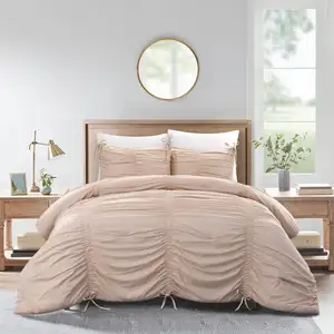 Photo of Blush King Polyester 180 Thread Count Washable Down Comforter Set