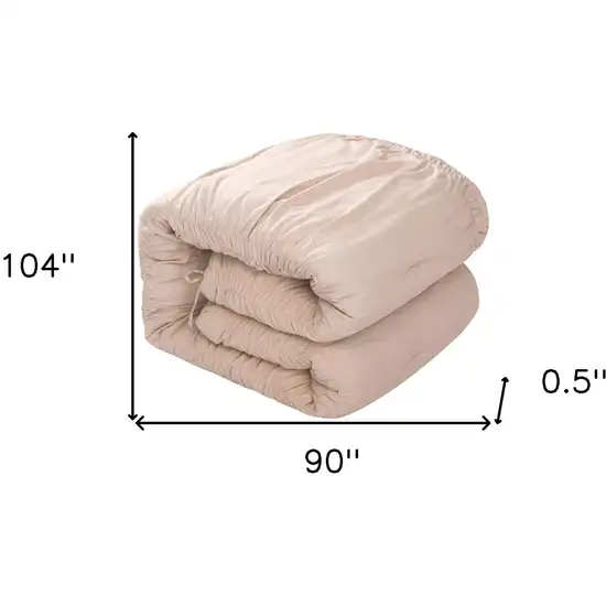 Blush King Polyester 180 Thread Count Washable Down Comforter Set Photo 9