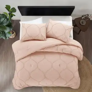 Photo of Blush King Polyester 130 Thread Count Washable Down Comforter Set
