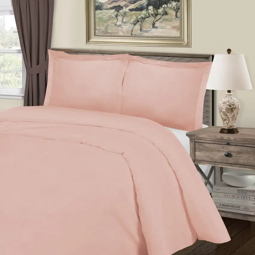 Blush Queen Cotton Blend Washable Duvet Cover Set Photo 4