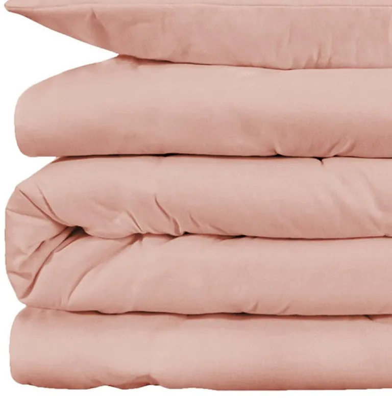 Blush Queen Cotton Blend Washable Duvet Cover Set Photo 2