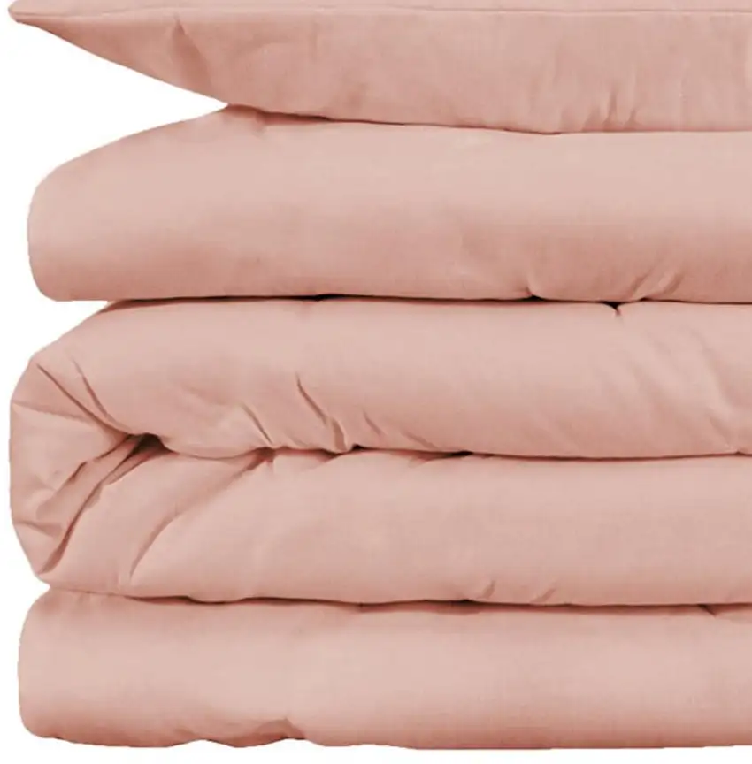 Blush Queen Cotton Blend Washable Duvet Cover Set Photo 2
