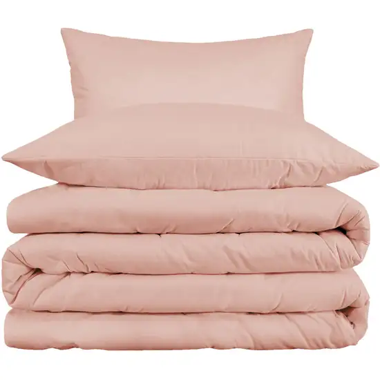Blush Queen Cotton Blend Washable Duvet Cover Set Photo 1