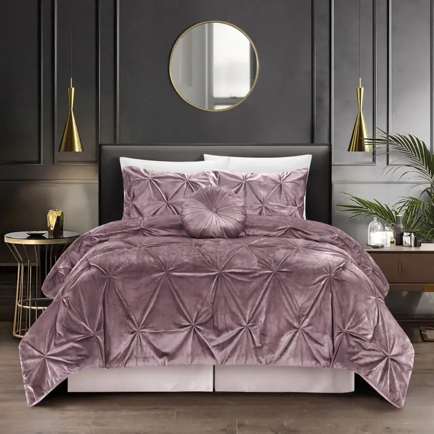 Blush Queen PolYester 130 Thread Count Washable Down Comforter Set Photo 6