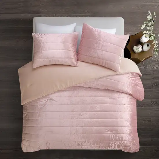 Blush Queen Polyester 180 Thread Count Washable Down Comforter Set Photo 4