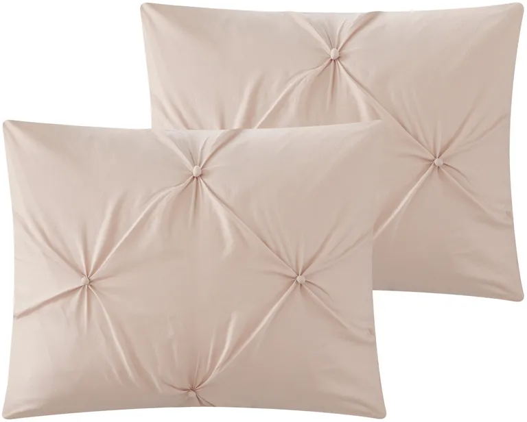 Blush Queen Polyester 180 Thread Count Washable Down Comforter Set Photo 5