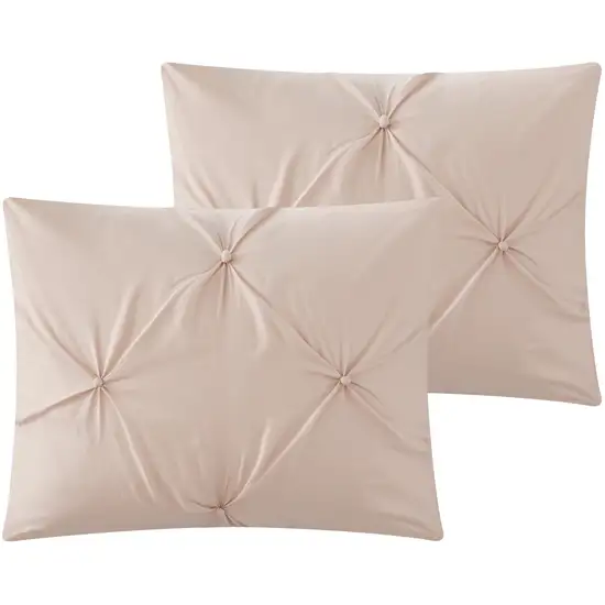 Blush Queen Polyester 180 Thread Count Washable Down Comforter Set Photo 5