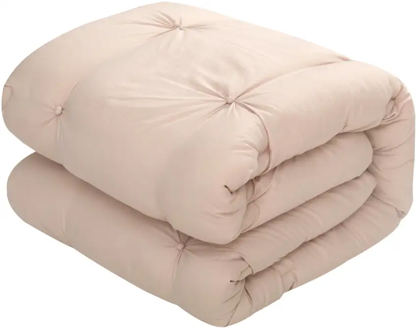 Blush Queen Polyester 180 Thread Count Washable Down Comforter Set Photo 6