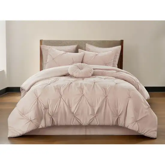 Blush Queen Polyester 180 Thread Count Washable Down Comforter Set Photo 2