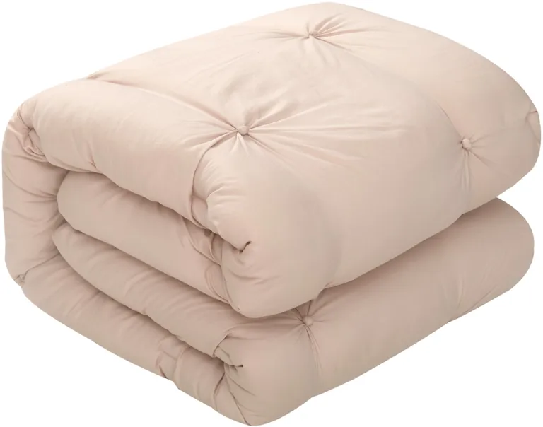 Blush Queen Polyester 180 Thread Count Washable Down Comforter Set Photo 4