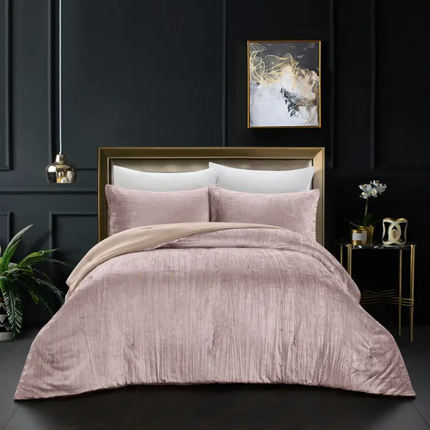 Blush Queen Polyester 180 Thread Count Washable Down Comforter Set Photo 5