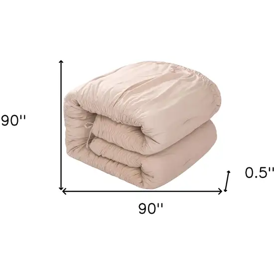 Blush Queen Polyester 180 Thread Count Washable Down Comforter Set Photo 9