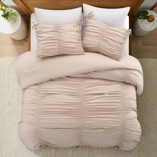 Blush Queen Polyester 180 Thread Count Washable Down Comforter Set Photo 8