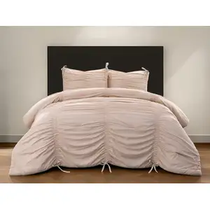 Photo of Blush Queen Polyester 180 Thread Count Washable Down Comforter Set
