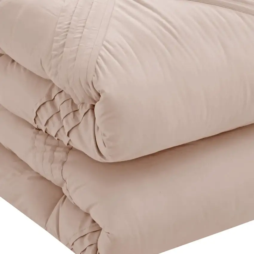Blush Queen Polyester 180 Thread Count Washable Down Comforter Set Photo 5