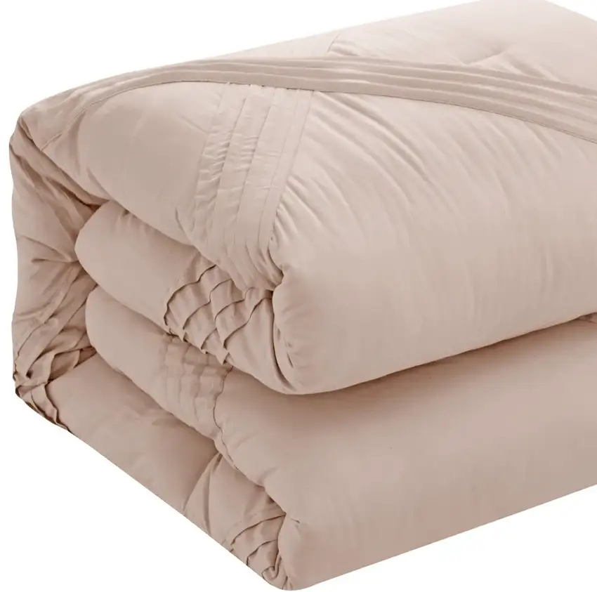 Blush Queen Polyester 180 Thread Count Washable Down Comforter Set Photo 6