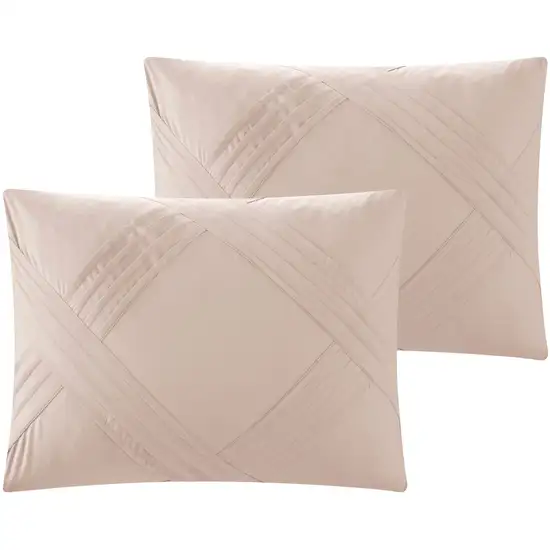 Blush Queen Polyester 180 Thread Count Washable Down Comforter Set Photo 3