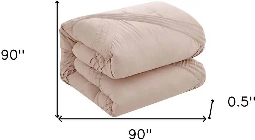 Blush Queen Polyester 180 Thread Count Washable Down Comforter Set Photo 9