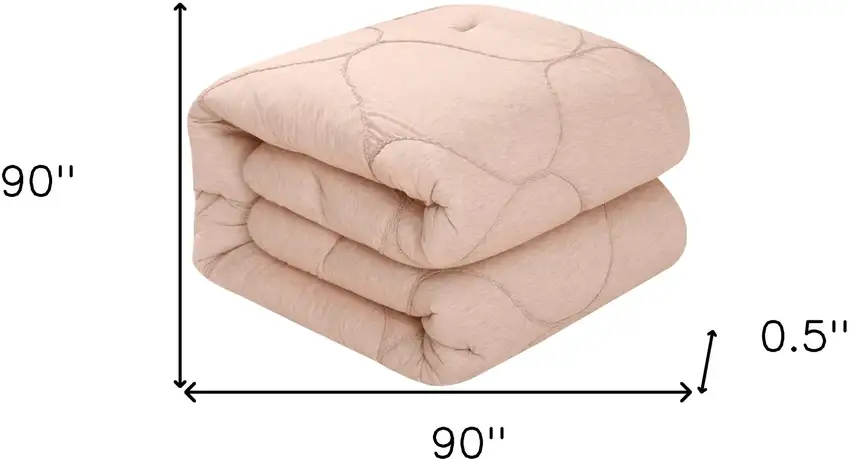 Blush Queen Polyester 180 Thread Count Washable Down Comforter Set Photo 9